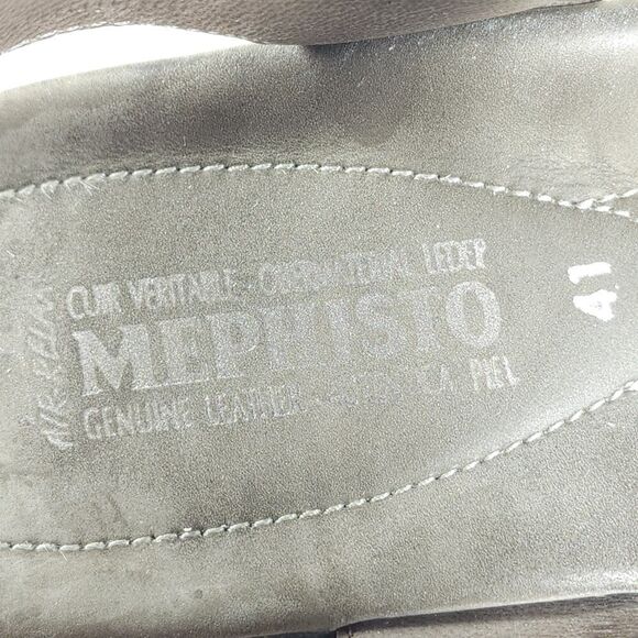 MEPHISTO Women’s Pattie EU41 US10,5 Leather White Silver Ankle Strap Sandals - Picture 14 of 16